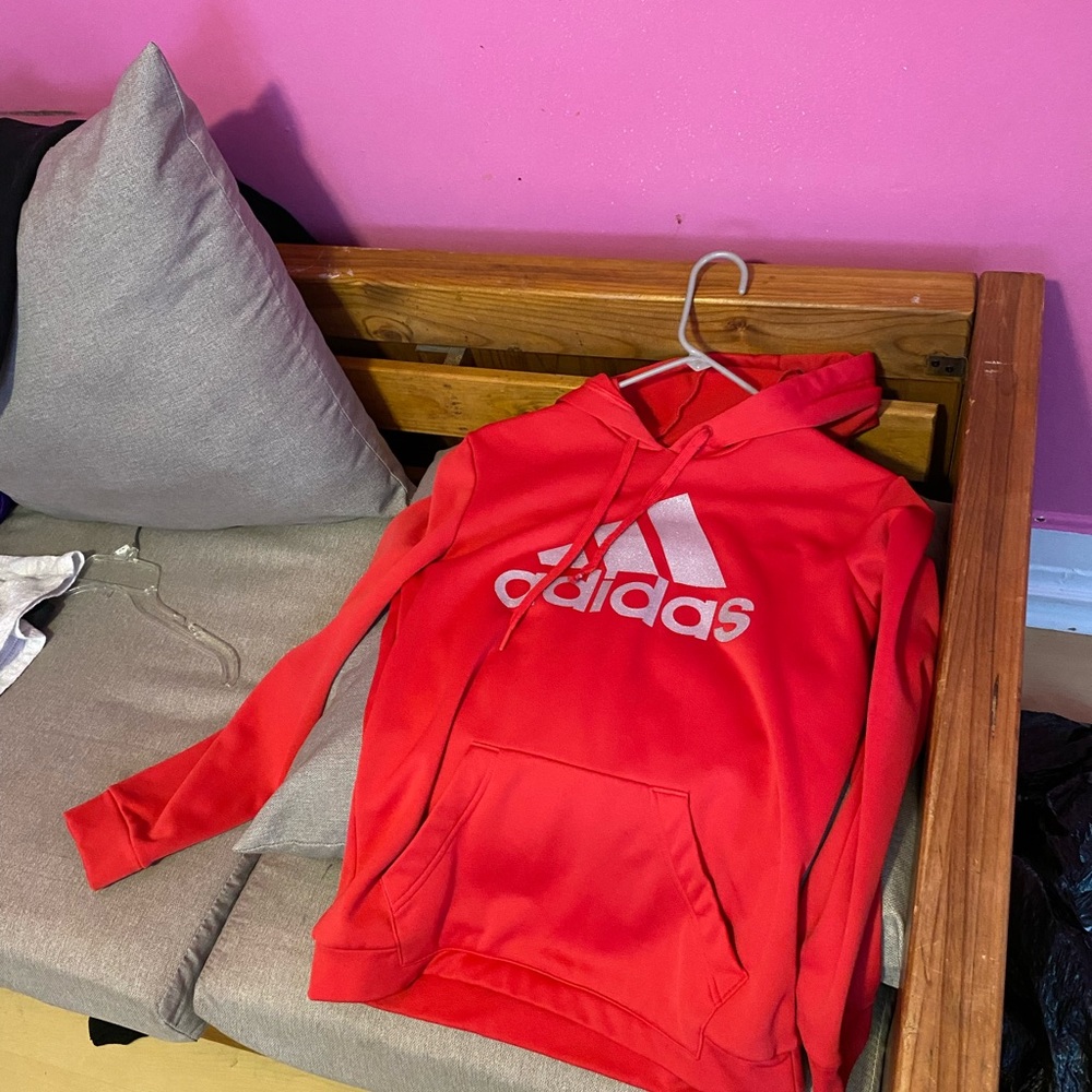 Pink adidas hoodie never worn at all great condition